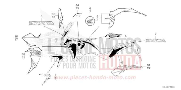 MARQUE/RAYURE (4) de Africa Twin DCT PEARL GLARE WHITE (NHB53H) 2023